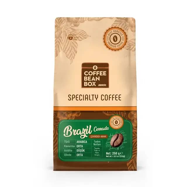 CoffeeBeanBox Brezilya Cerrado Kavrulmuş Çekirdek Kahve 250 gr