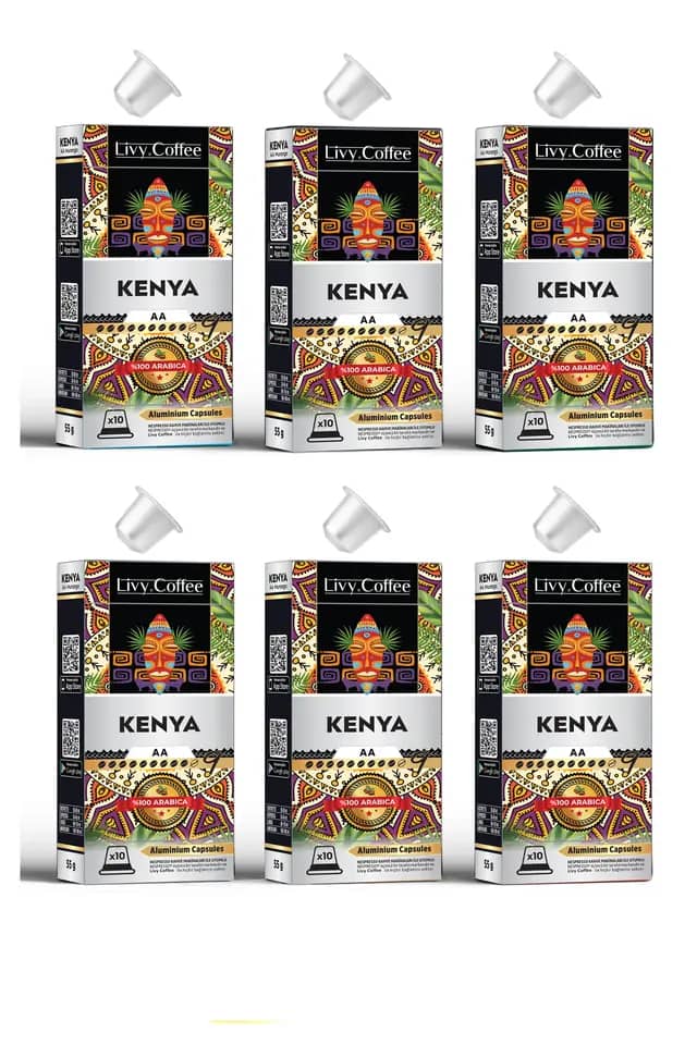 Livy Coffee® Nespresso Uyumlu Kapsül Kahve Kenya 60 Kapsül