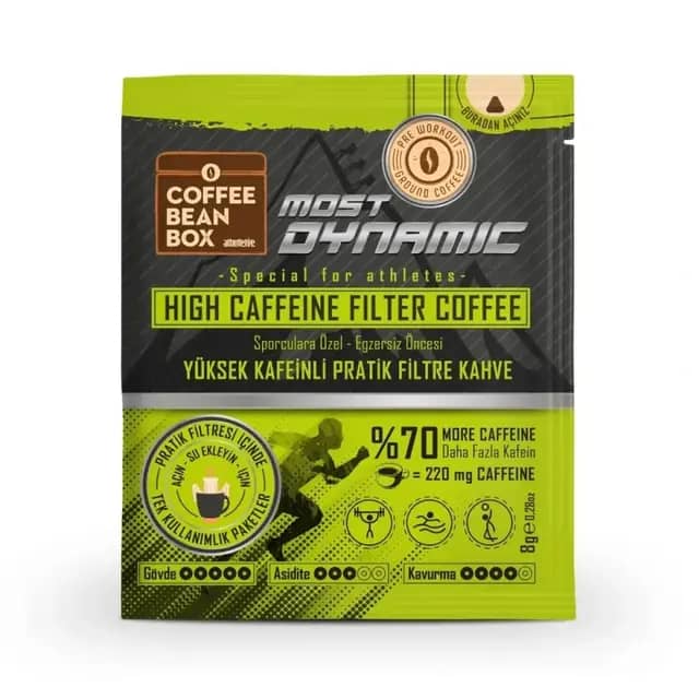 CoffeeBeanBox Most Dynamic Yüksek Kafeinli Pratik Filtre Kahve 8 gr 10'lu