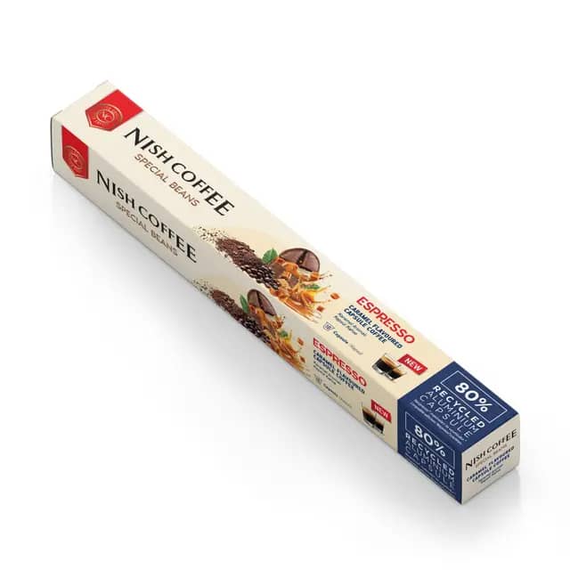 Nish Coffee Karamel Aromalı Kapsül Kahve - 10 Adet