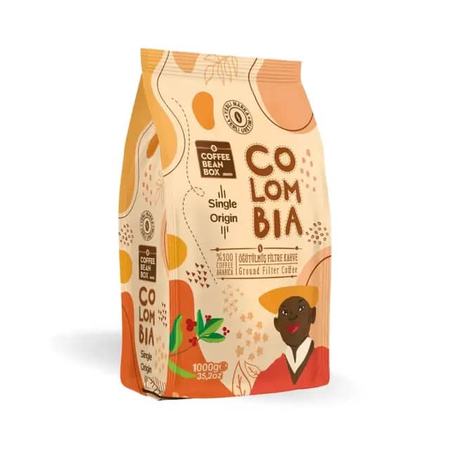 CoffeeBeanBox Colombia Single Origin Öğütülmüş Filtre Kahve 1000 gr