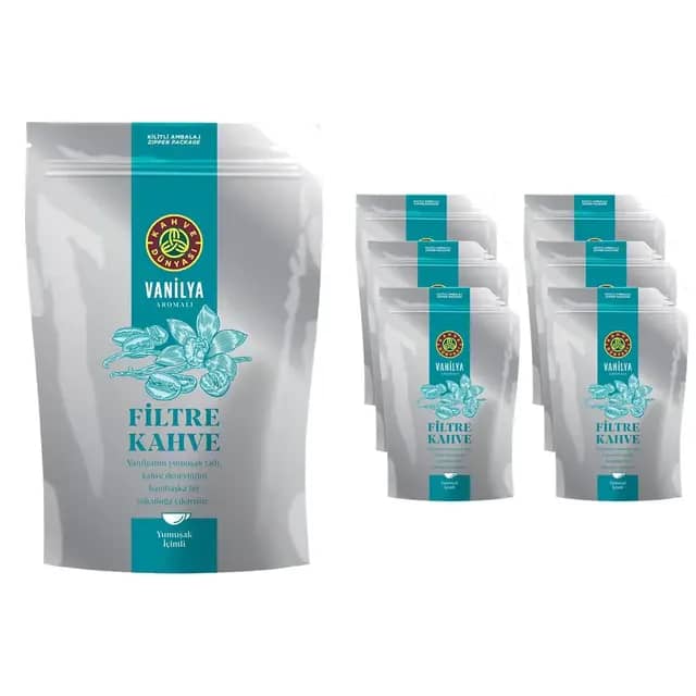 Kahve Dünyası Vanilya Aromalı Filtre Kahve 1.5 kg (250 g x 6 Adet) – Öğütülmüş