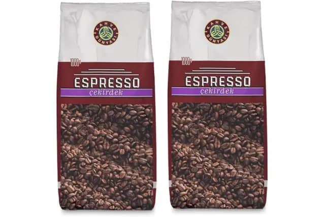 Kahve Dünyası Kavrulmuş Espresso Çekirdek Kahve 1 Kg x 2 Adet