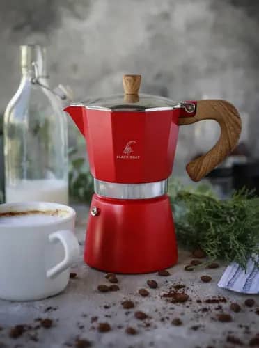 CoffeeHutt Aloha Red Moka Pot 300 ml 6 Cup