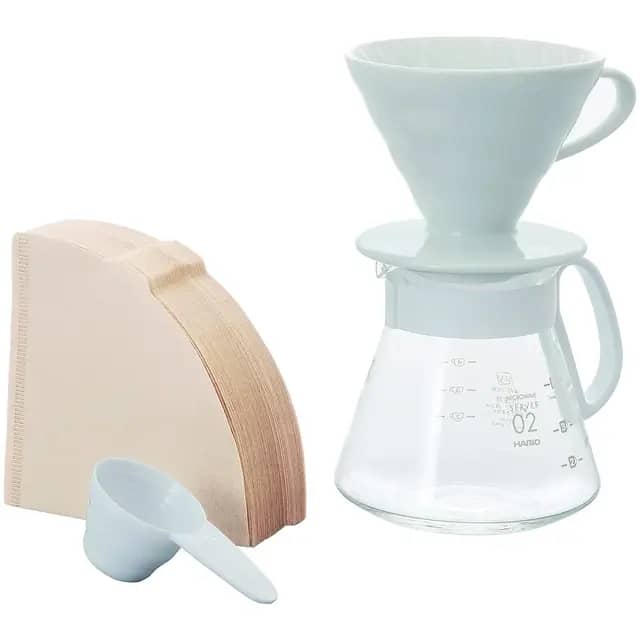 Hario V60 02 Seramik Beyaz Kahve Demleme Seti