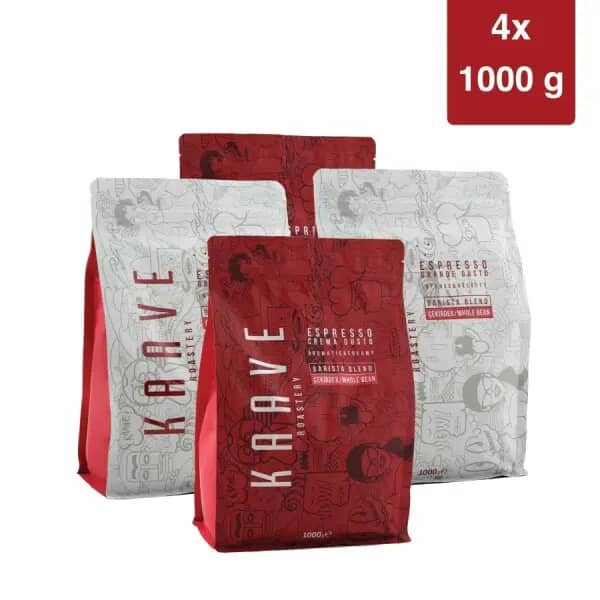 Grande Gusto Espresso Çekirdek 1000 Gr (2 Adet) + Crema Gusto Espresso Çekirdek 1000 Gr (2 Adet) 4'lü Tanışma Paketi