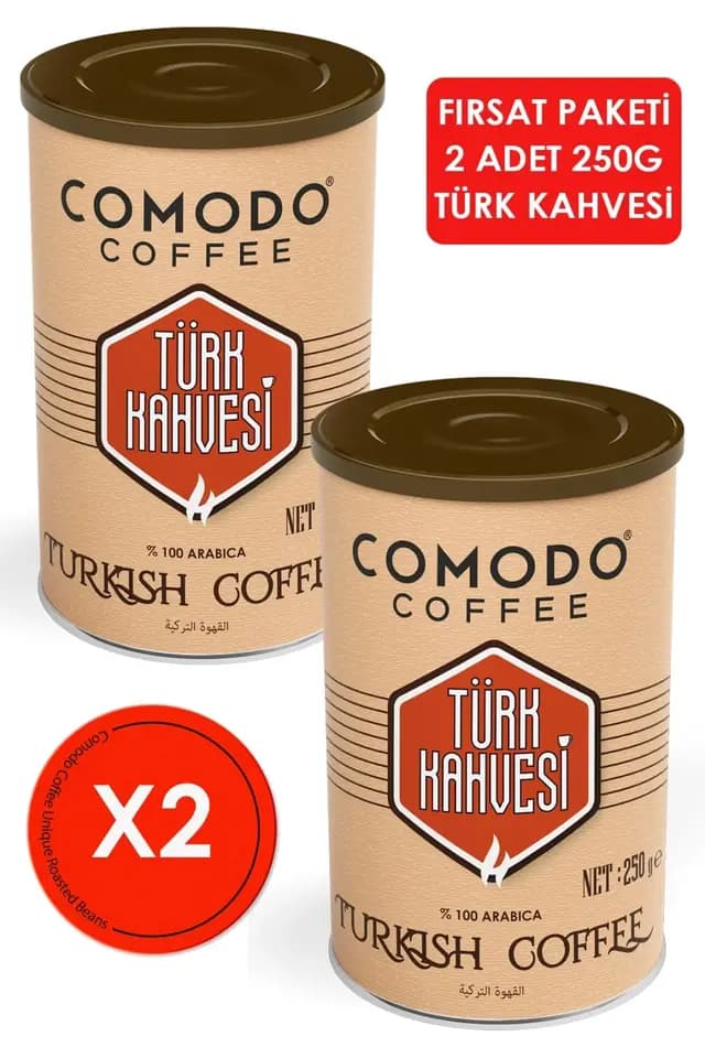 Comodo Coffee Orta Kavrum Türk Kahvesi 250g X 2 Adet