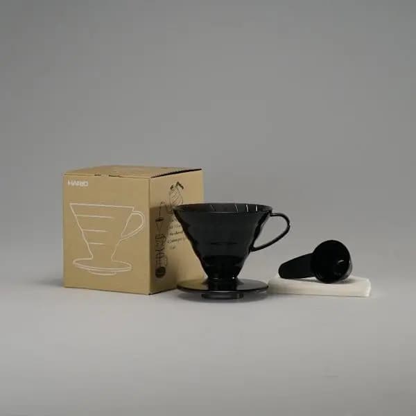 V60 02 SIYAH ŞEFFAF PLASTIK DRIPPER SET