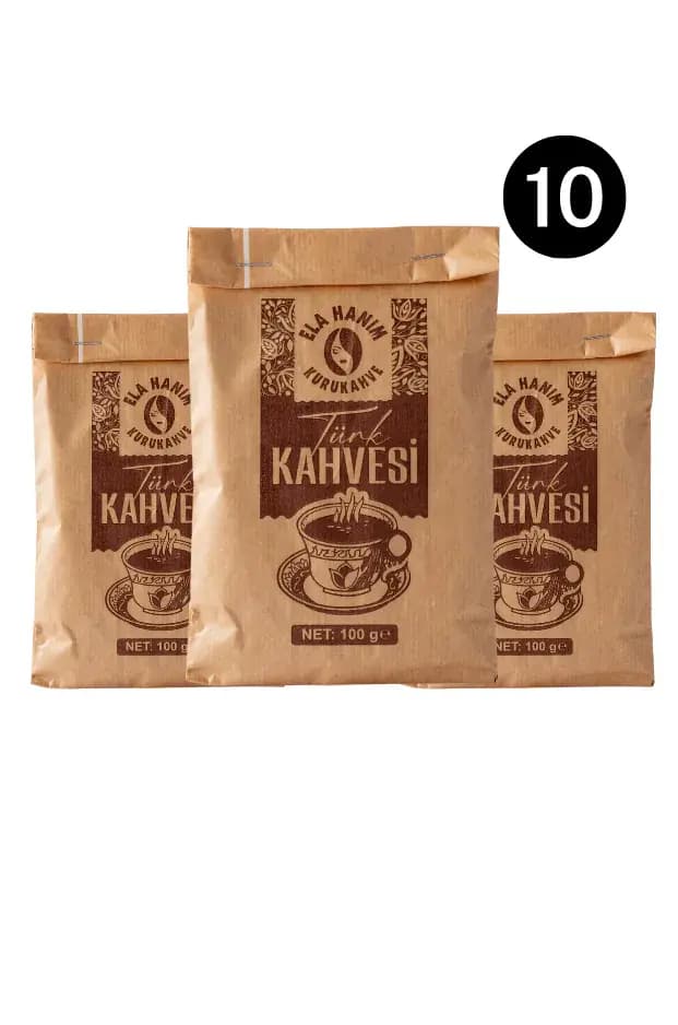 Ela Hanım Türk Kahvesi 10x100 g Avantajlı 10lu Paket - Ela Kahve