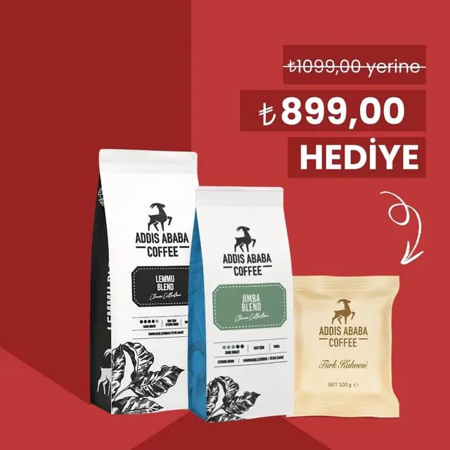 2'si 1 Arada 2kg Çekirdek Kahve, Lemmu+Jimba Blend, Türk Kahvesi Hediyeli