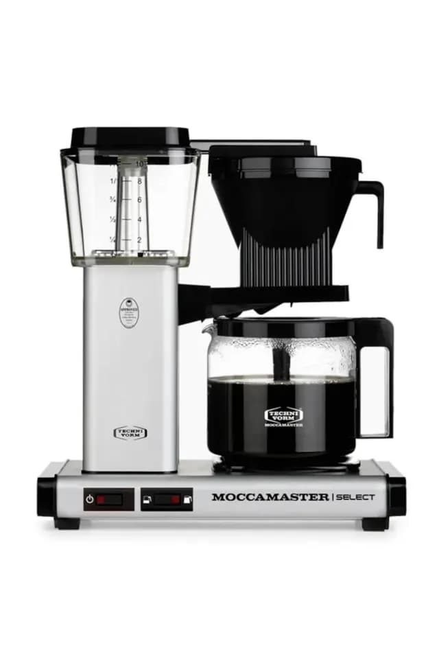 Mat Gümüş | Moccamaster Select Filtre Kahve Makinesi Cam Potlu