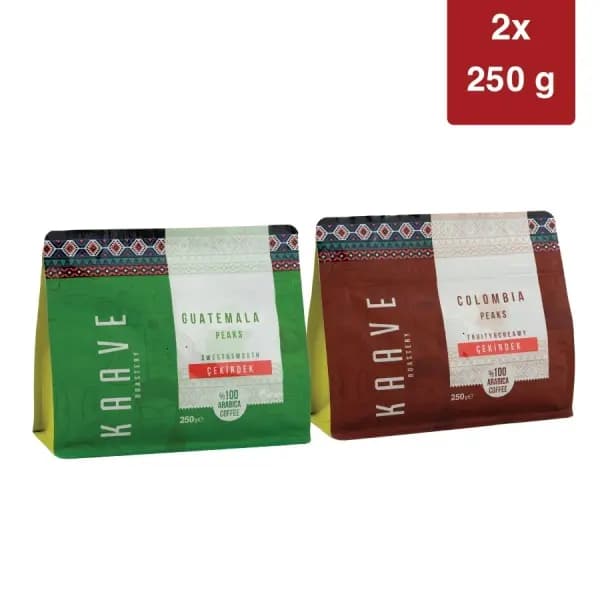 Colombia Peaks Çekirdek 250 Gr + Guatemala Peaks Çekirdek 250 Gr 2'li Tanışma Paketi