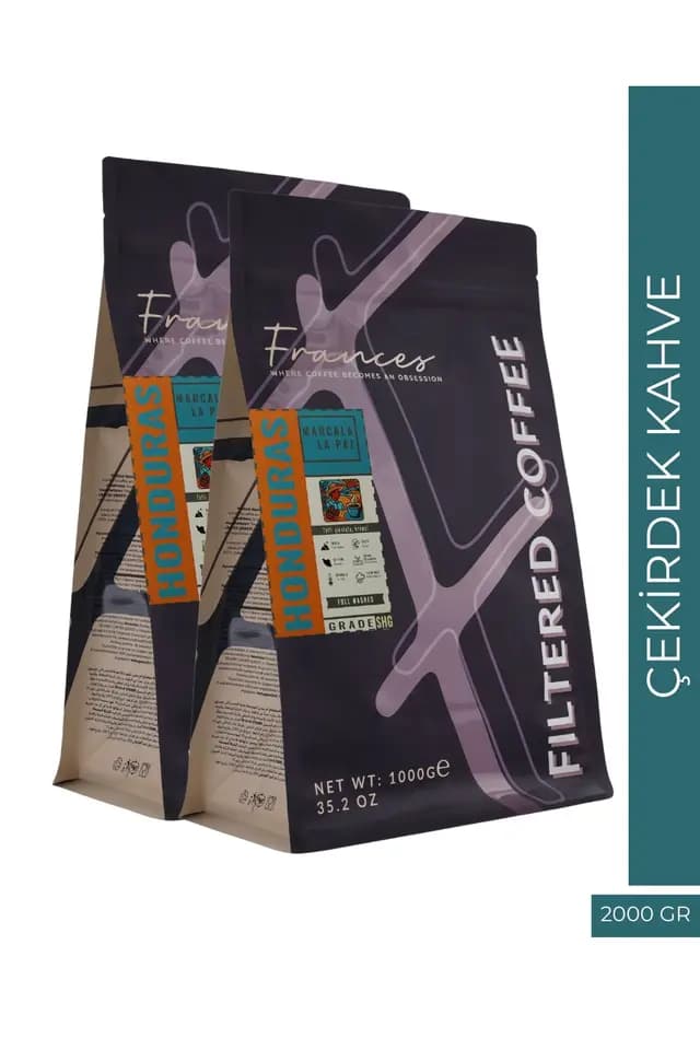 %100 Arabica Honduras Marca La Paz | Çekirdek Filtre Kahve | 2*1000 GR | Orta Yoğunluk