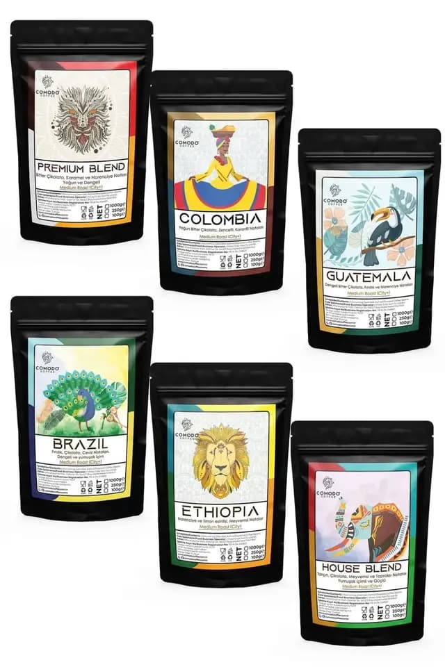 Comodo Coffee 6'lı Tanışma Seti Kahve Takımı 6x100g