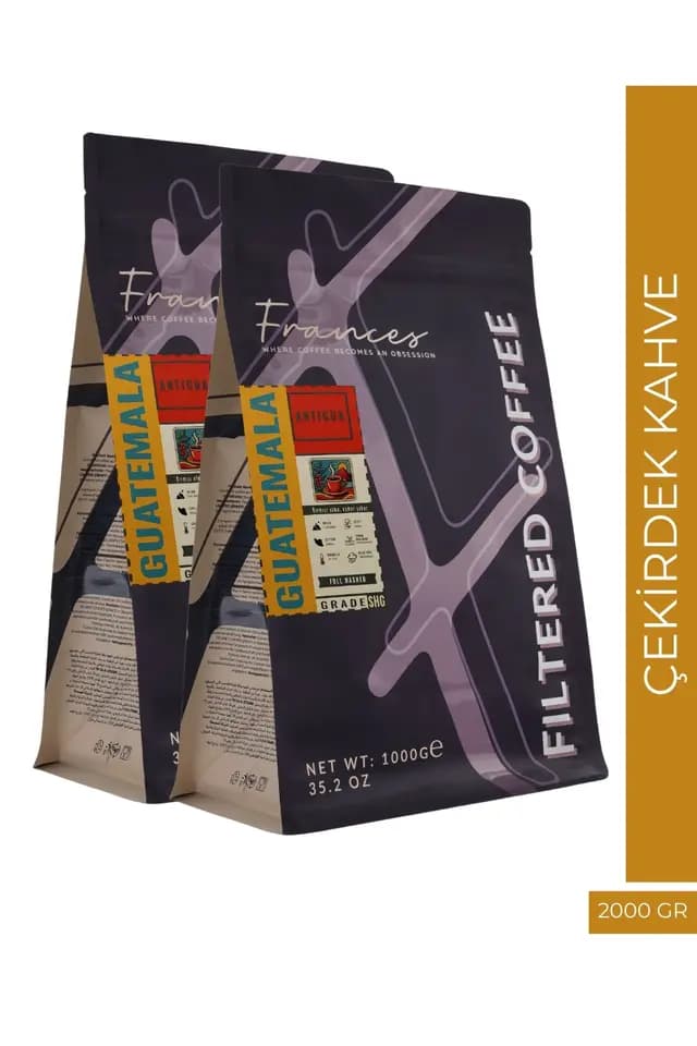 %100 Arabica Guatemala Antigua | Çekirdek Filtre Kahve | 2*1000 GR | Orta Yoğunluk