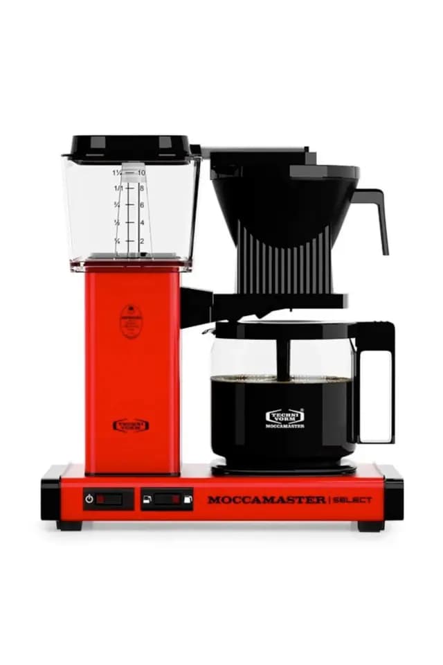 Kırmızı | Moccamaster Select Filtre Kahve Makinesi Cam Potlu