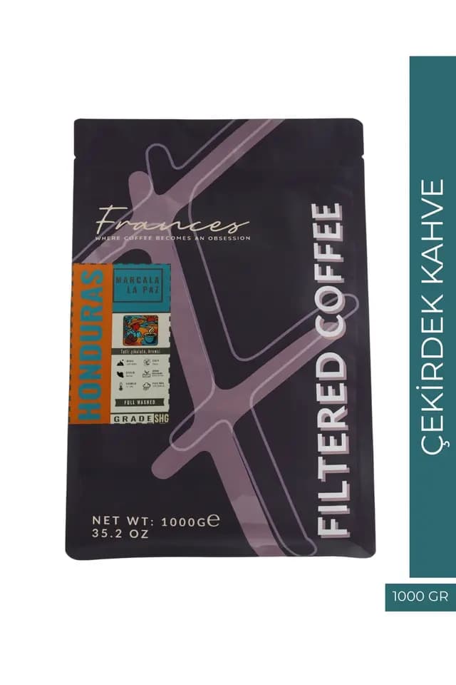 %100 Arabica Honduras Marca La Paz | Çekirdek Filtre Kahve | 1000 GR | Orta Yoğunluk