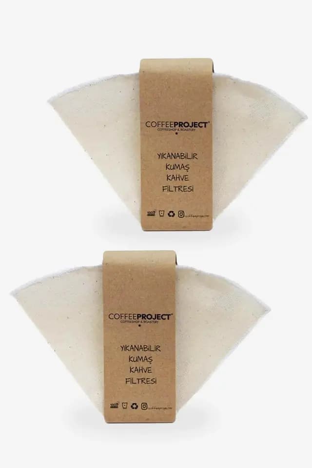 2'li Kumaş Kahve Filtresi | Doğa Dostu Doğal Bez 1x4