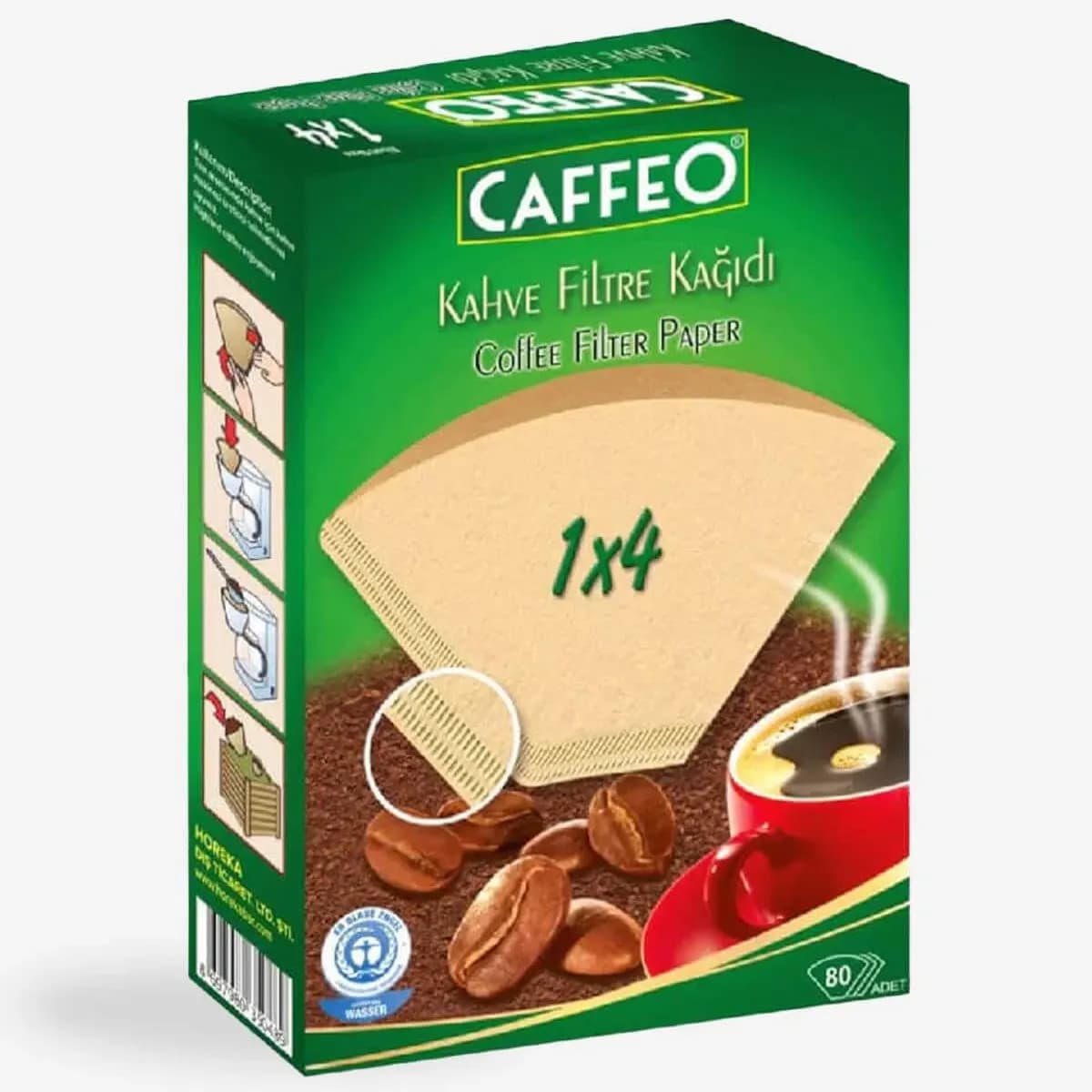 Caffeo Filtre Kahve Kağıdı 1x4 80 Adet Doğal Kağıt