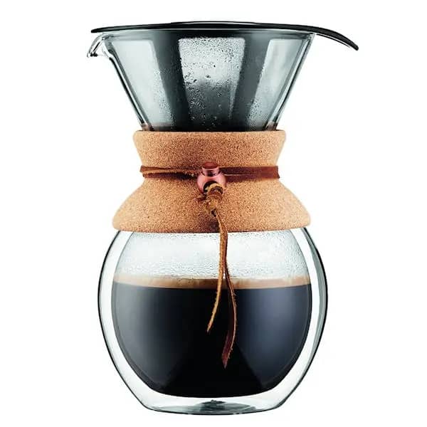 POUR OVER 8 CUP DOUBLE WALL VE METAL FILTRE
