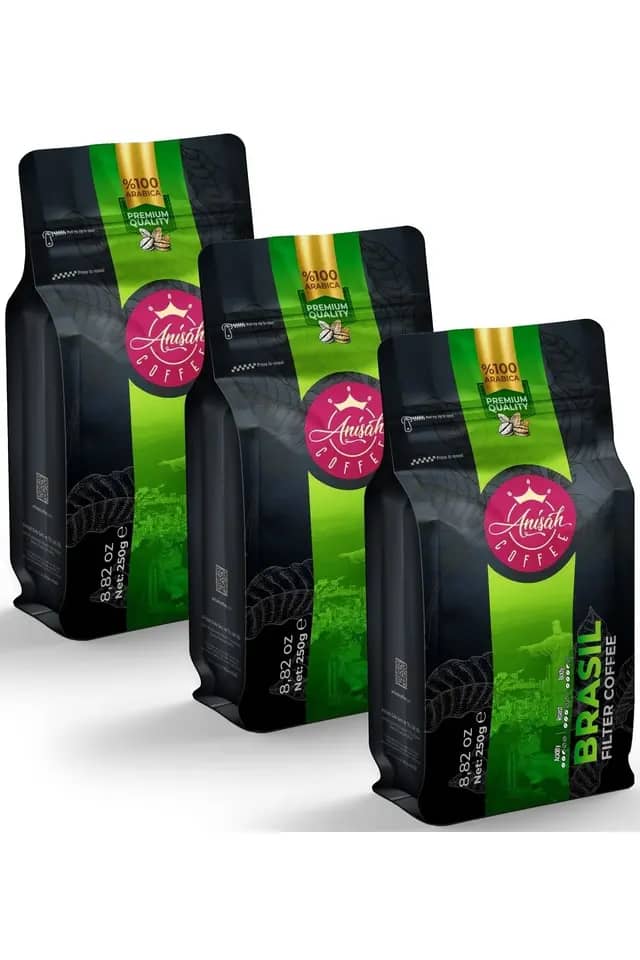 Anişah Brezilya Santos Filtre Kahve Çekirdek 3*250 gram - 3'lü Paket