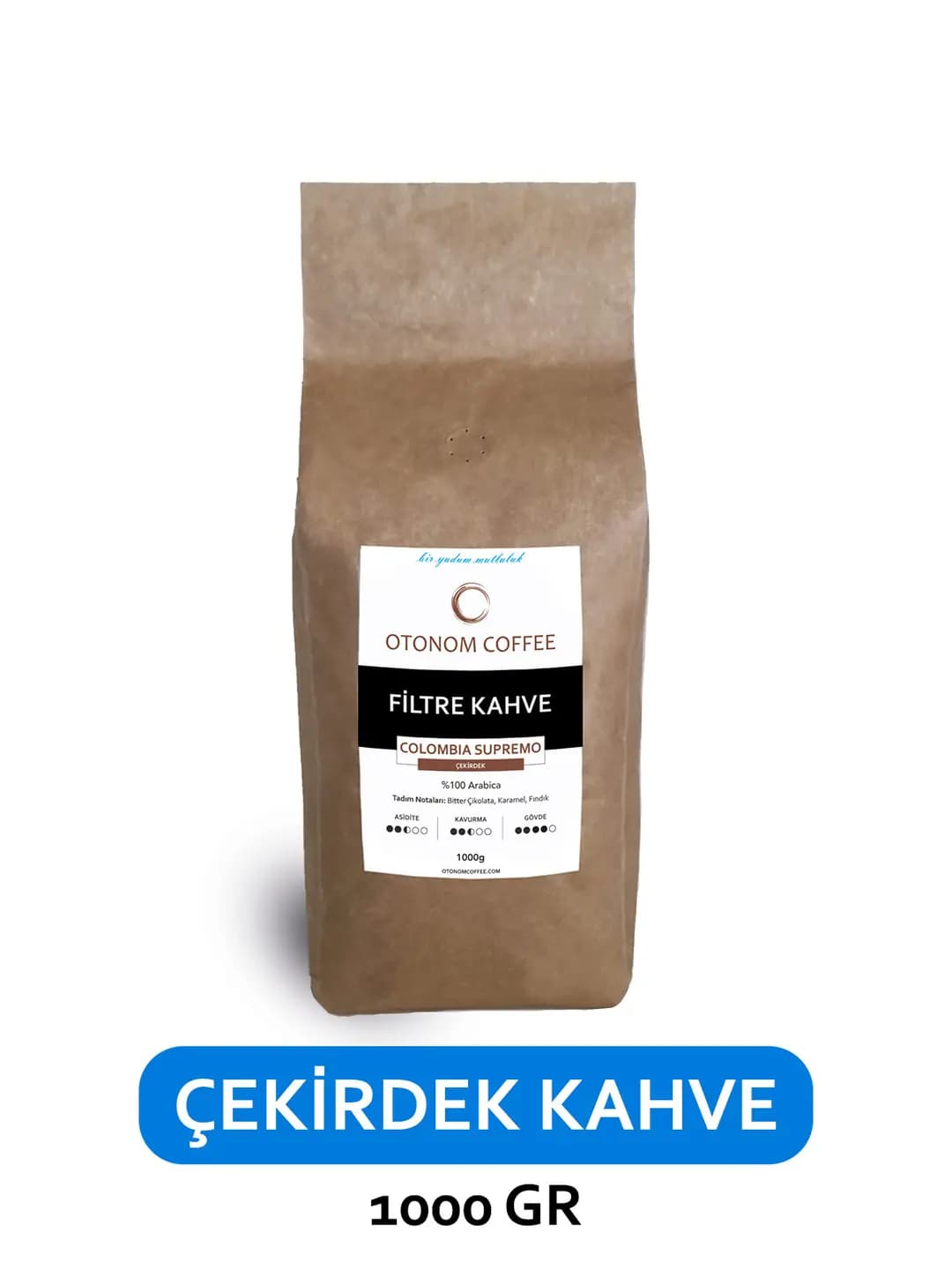 Kolombiya Supremo Filtre Kahve 1 kg Çekirdek