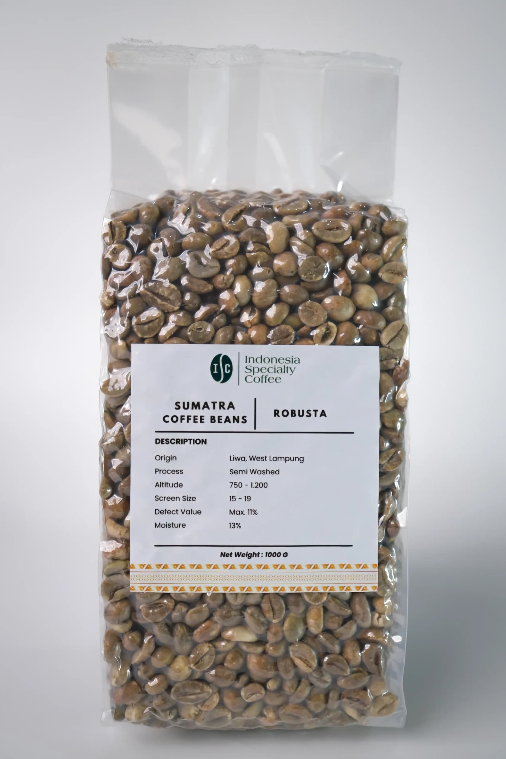 Sumatra Robusta Green Coffee Beans