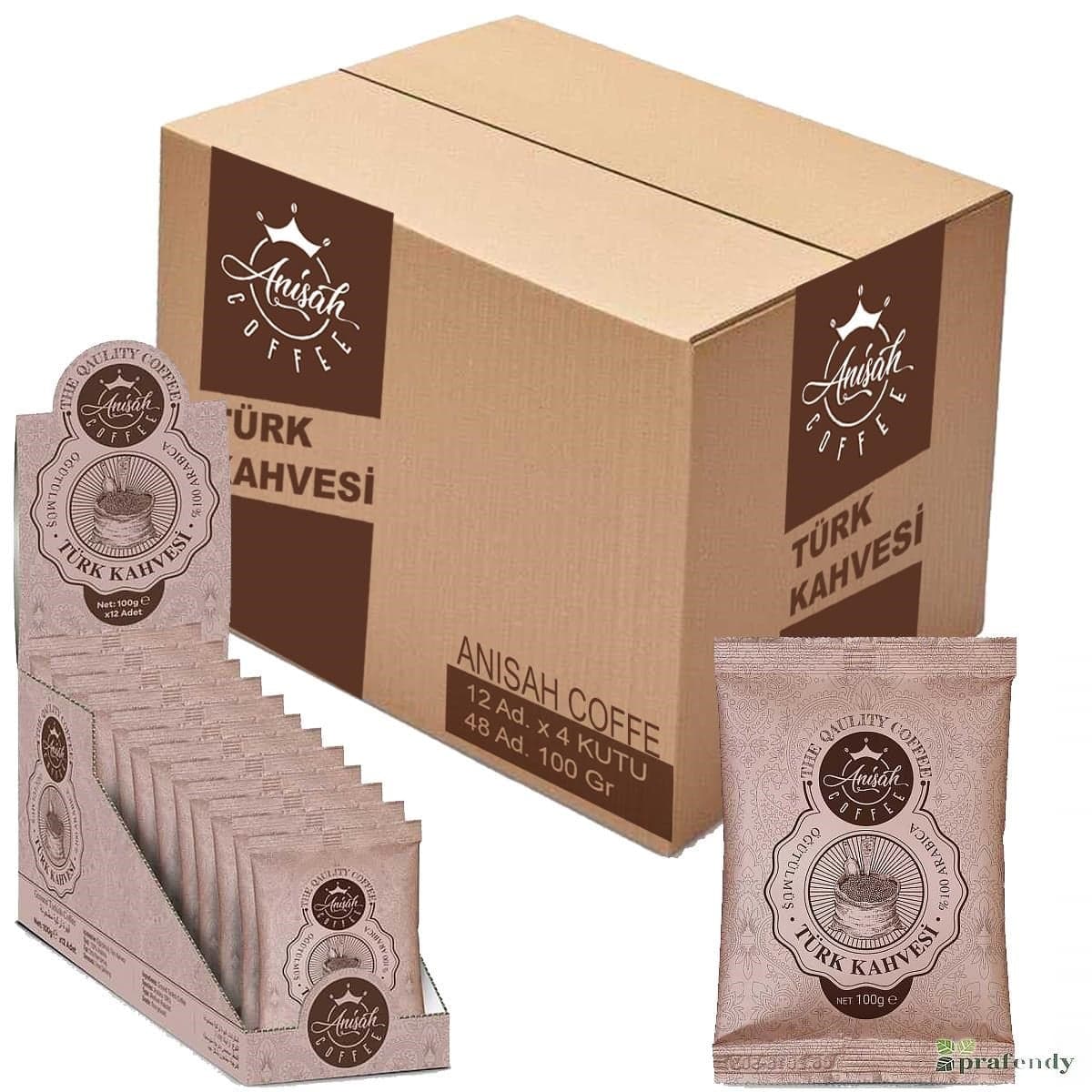 ANISAH COFFE TOPTAN ÖĞÜTÜLMÜŞ TÜRK KAHVESİ 100 gr x 48 Ad.