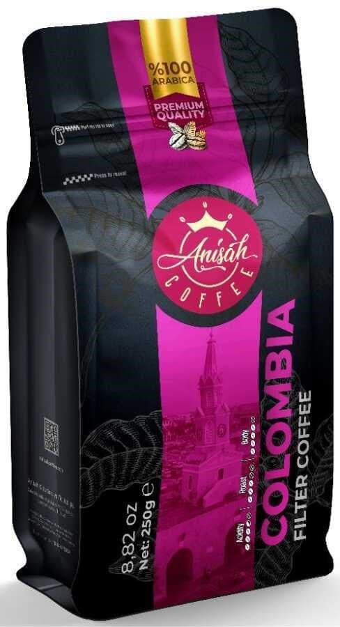 ANİŞAH FİLTRE KAHVE COLOMBİA ORTA KAVRULMUŞ-ÇEKİRDEK 250 GR