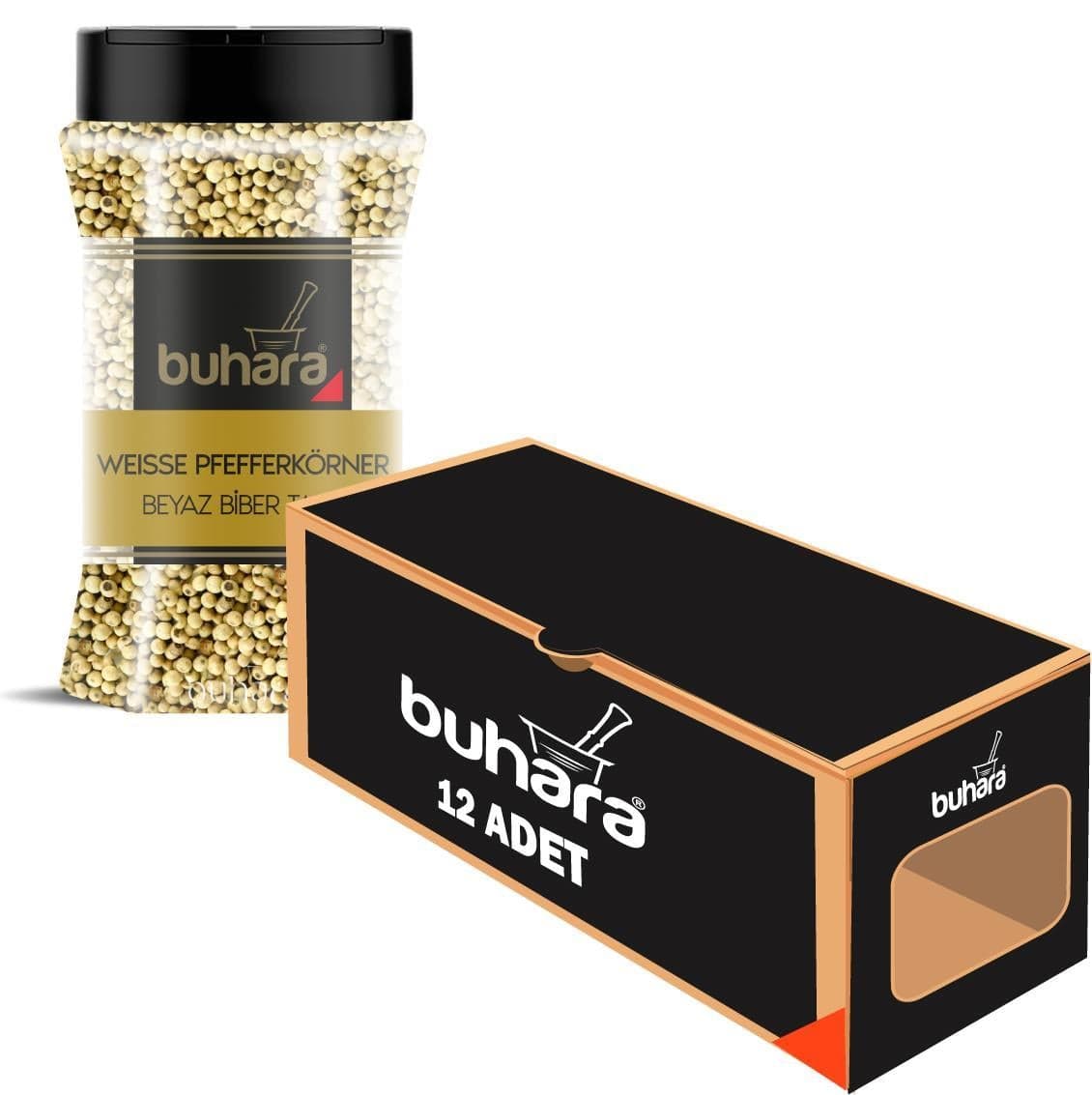 BUHARA TOPTAN BEYAZ BİBER TANE 150 GR x 12 Ad. PET