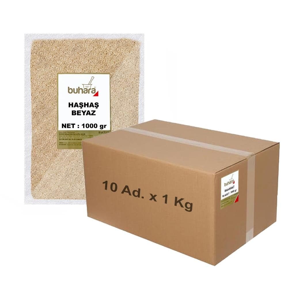 BUHARA TOPTAN HAŞHAŞ BEYAZ 1 KG x 10 Ad - 10 KG