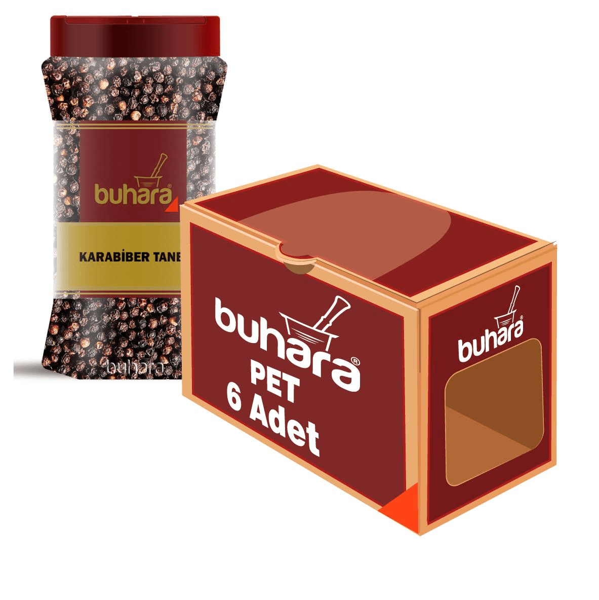 BUHARA TOPTAN KARABİBER TANE 500 GR x 6 Ad. PET