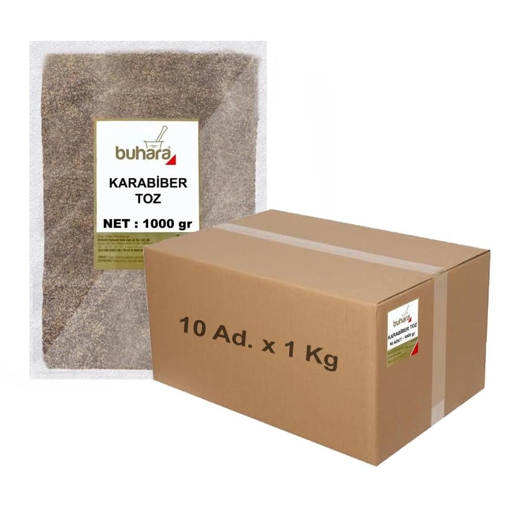 Buhara Toptan Karabiber Toz 1 Kg x 10 Ad.