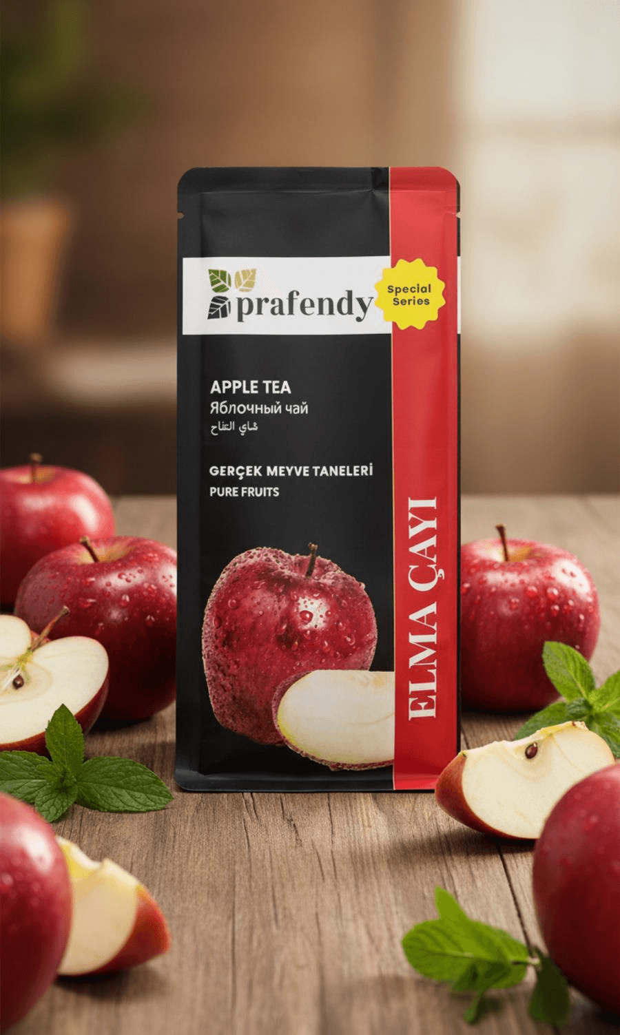 PRAFENDY ELMA ÇAYI - GERÇEK MEYVE TANELİ 250 GR