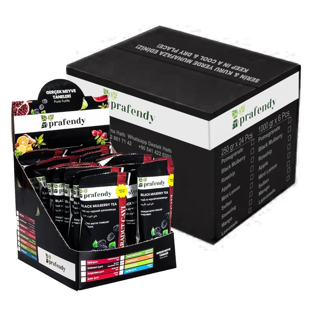 PRAFENDY TOPTAN KARADUT ÇAYI TEK İÇİMLİK 15 GR x 20 Ad. x 12 Ad.