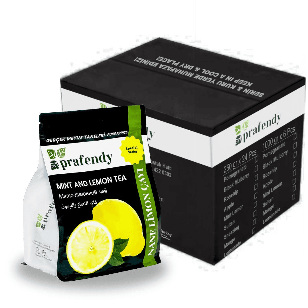 PRAFENDY TOPTAN NANE LİMON ÇAYI GERÇEK MEYVE TANELİ 1 Kg x 6 Ad.