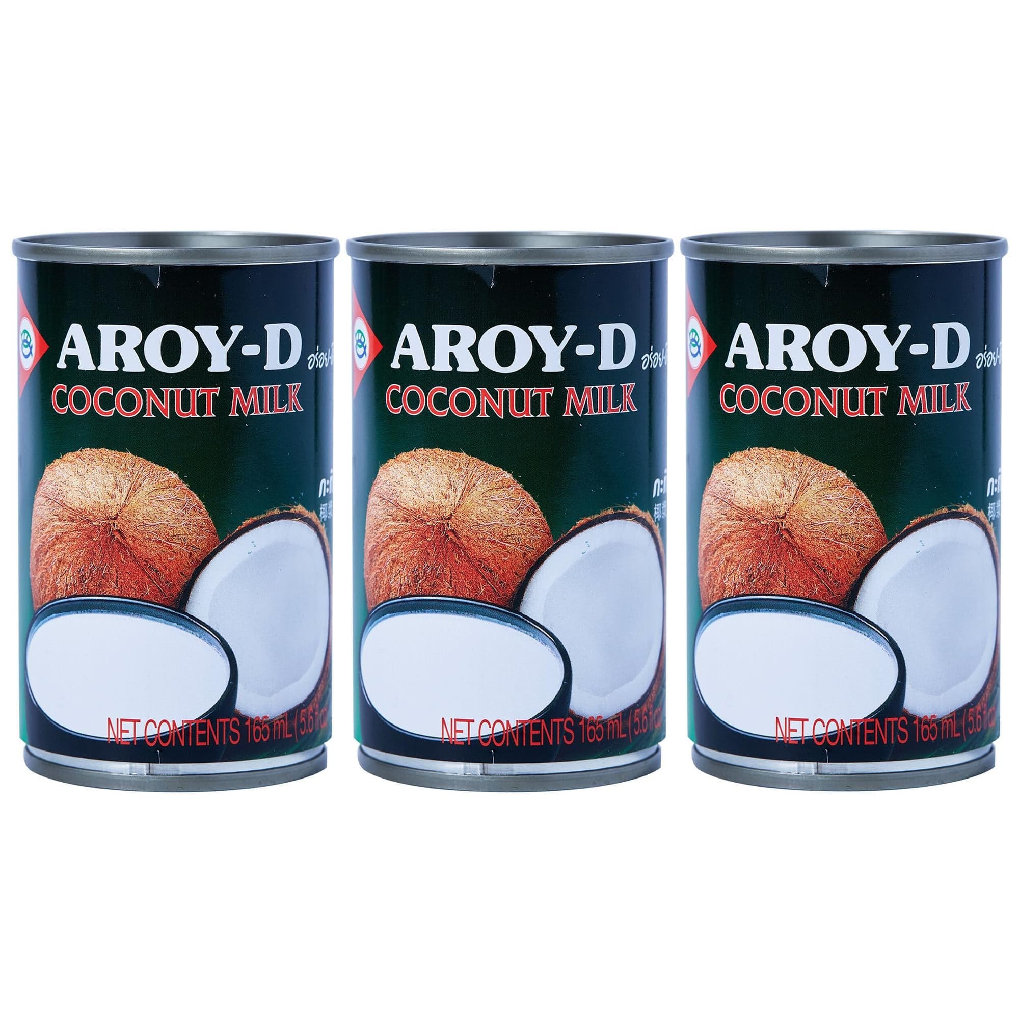 AROY-D Hindistan Cevizi Sütü | Tatlılar, Çorbalar, Smoothie'ler ve Kokteyller İçin İdeal | 165 ml x 3 Adet