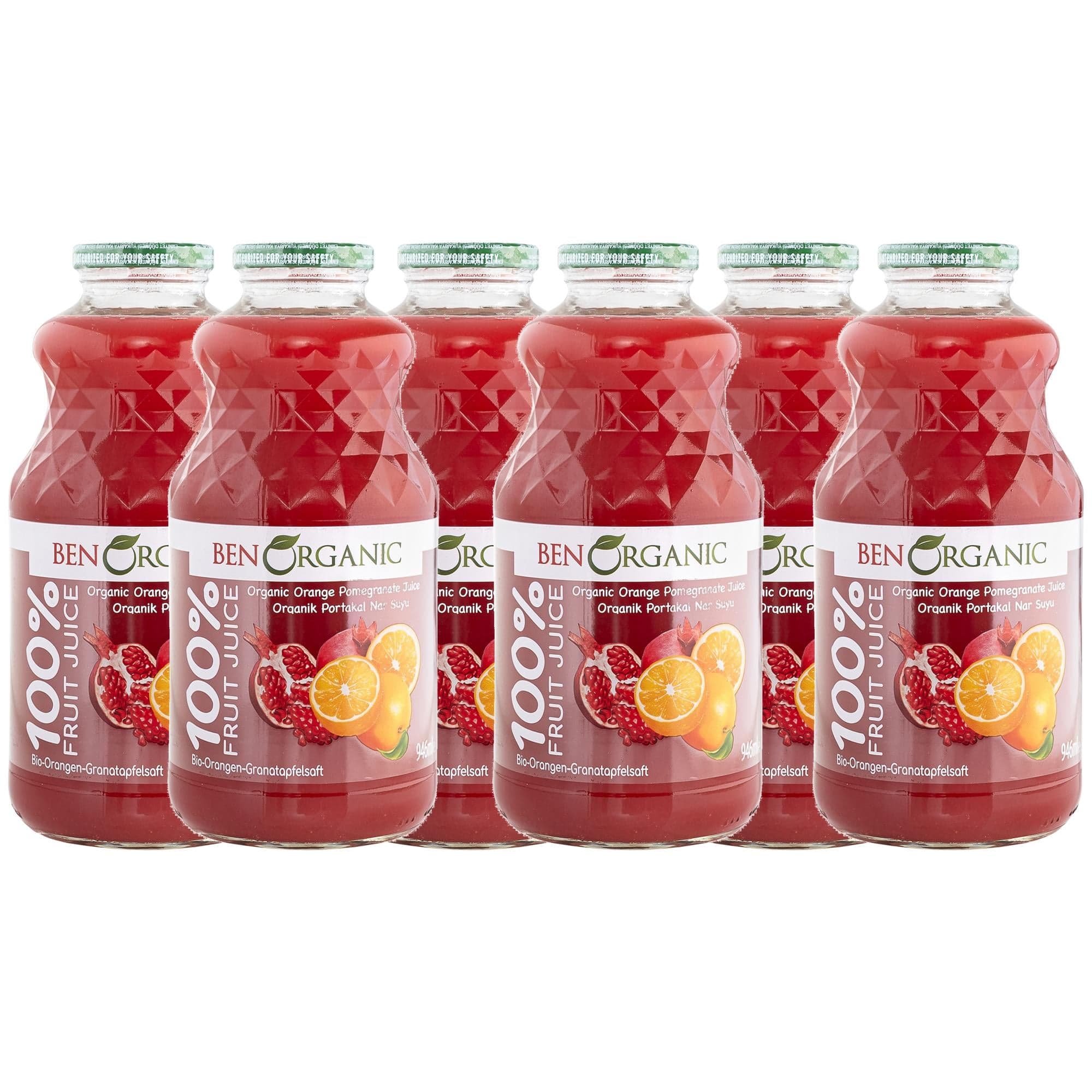 BENORGANIC Organik Portakal Nar Suyu 946 ml x 6 Adet