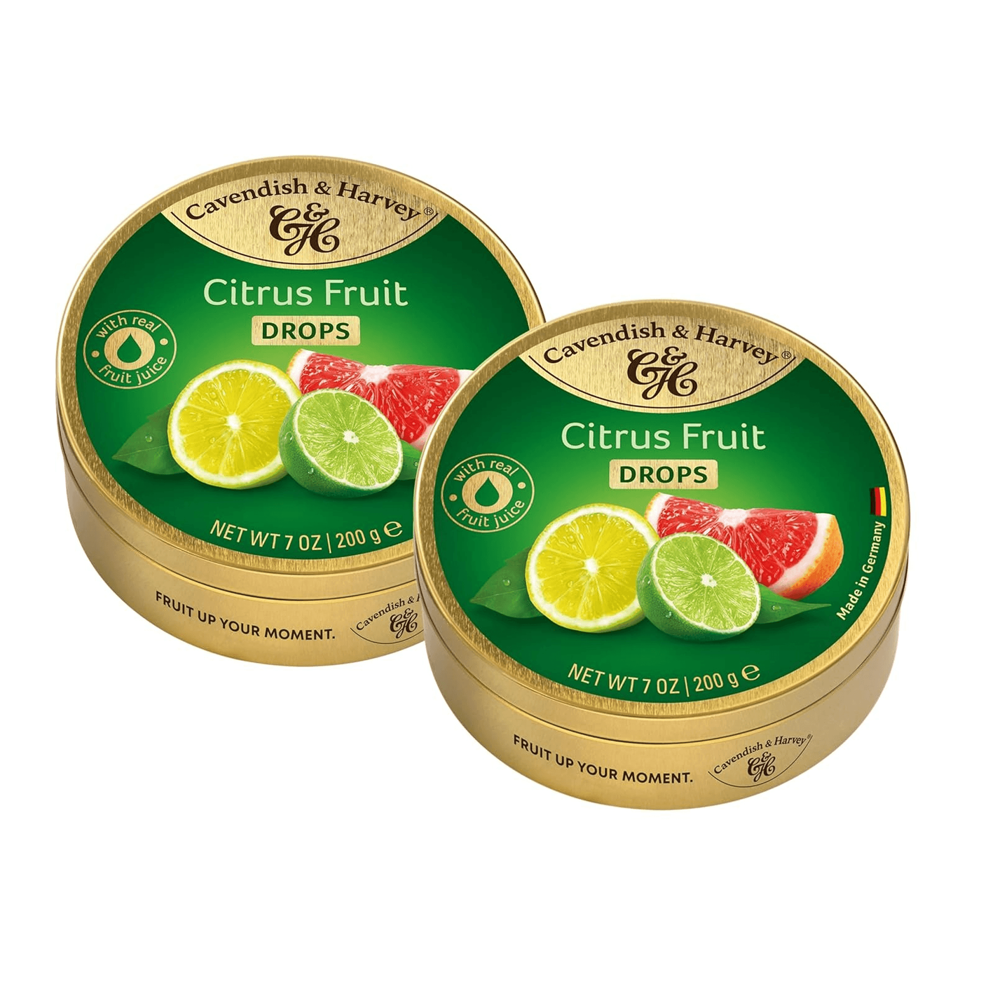 Cavendish & Harvey Citrus Fruit Drops Turunçgil Aromalı Sert Şekerleme 2'li Set (2 x 200 g)