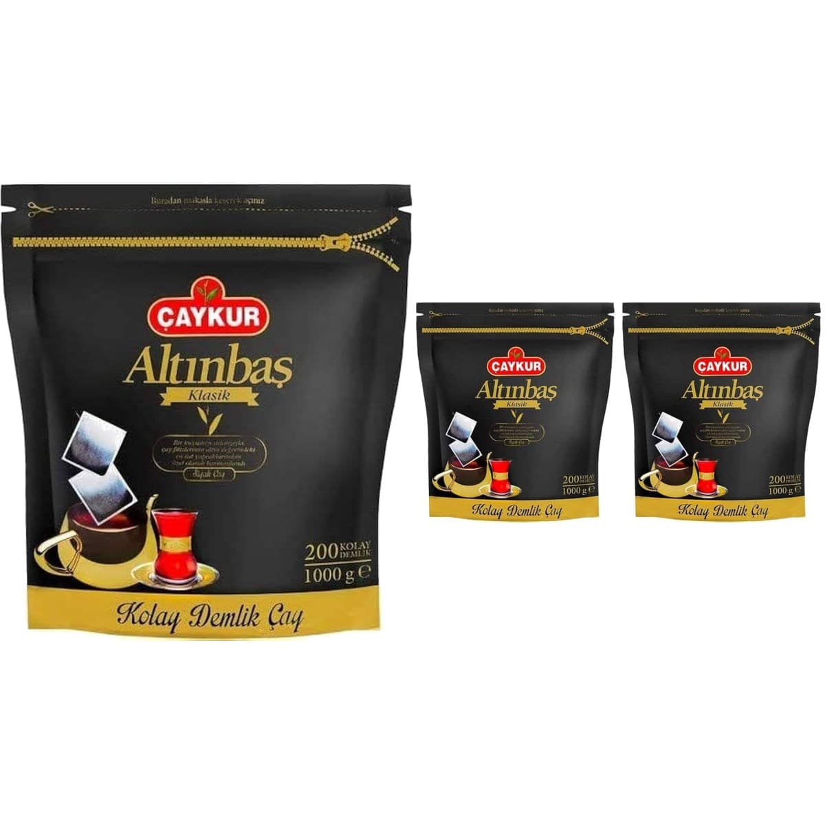 Çaykur Altınbaş Klasik Demlik Poşet Çay 1000 g x 2 Adet - İkili Avantaj Paketi (2 kg)