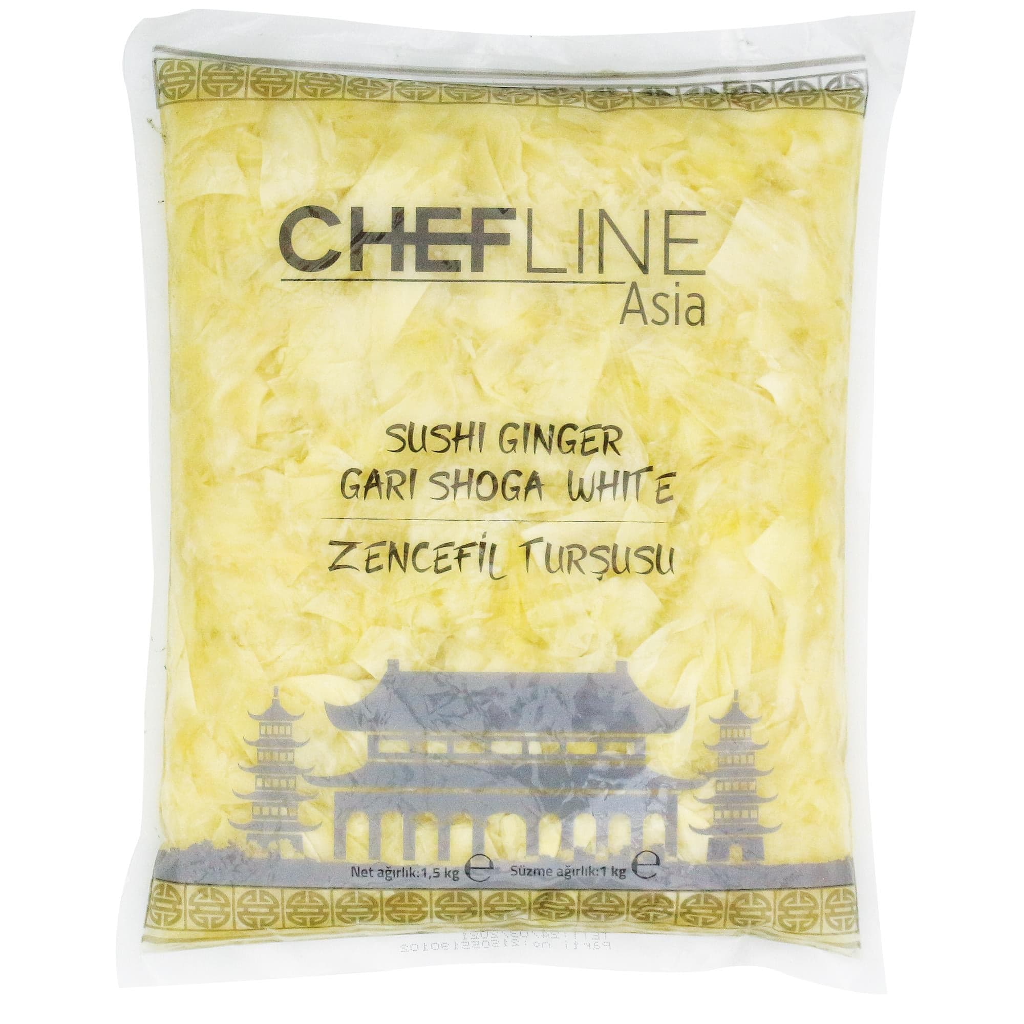 Chefline Asia Gari Shoga Beyaz Zencefil Turşusu 1,5 Kg