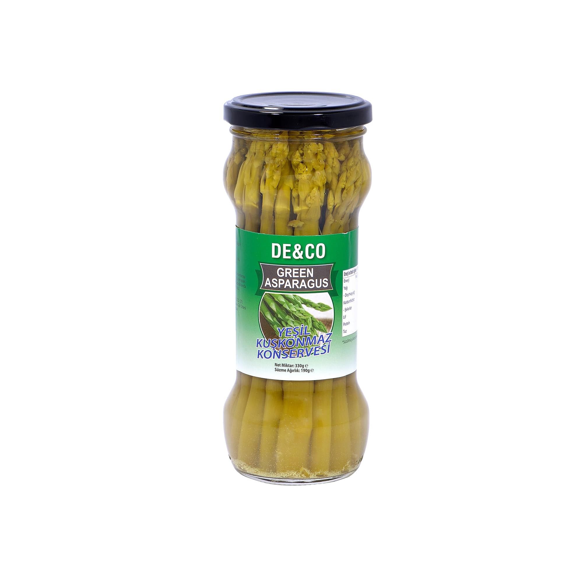 De&Co Green Asparagus | Yeşil Kuşkonmaz | Kavanozda Kuşkonmaz Sapları | 330g