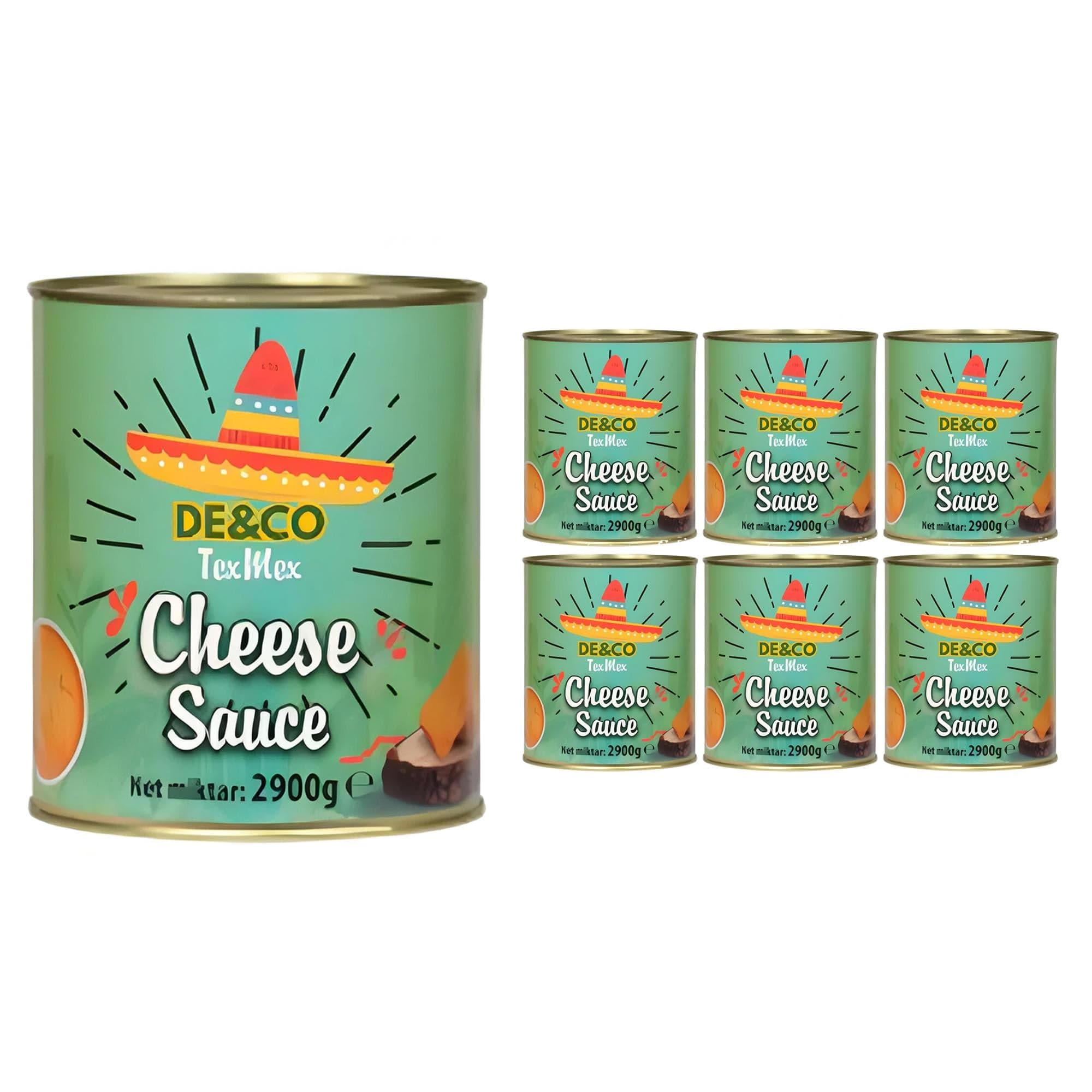 DE&CO Tex Mex Cheddar Cheese Sauce (Peynir Sosu) 2900g X 6 Adet