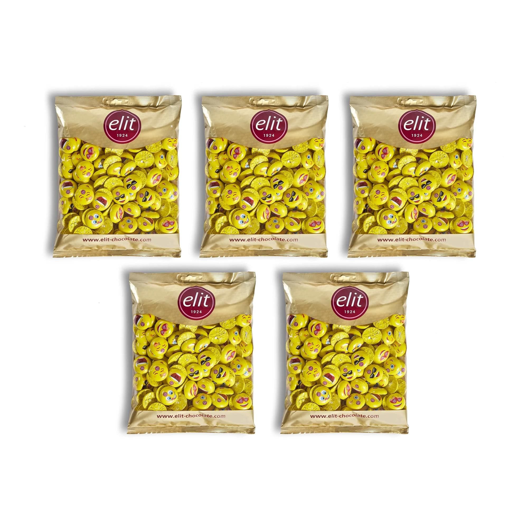 Elit Çikolata Mini Elitoloji Emoji Glutensiz Sütlü Çikolata 1kg x 5 Adet