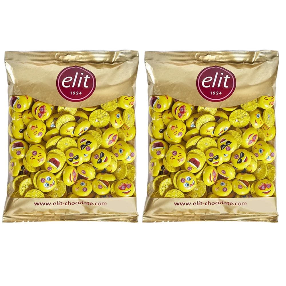 Elit Çikolata Mini Elitoloji Emoji Sütlü Çikolata 1kg x 2 Adet Glutensiz