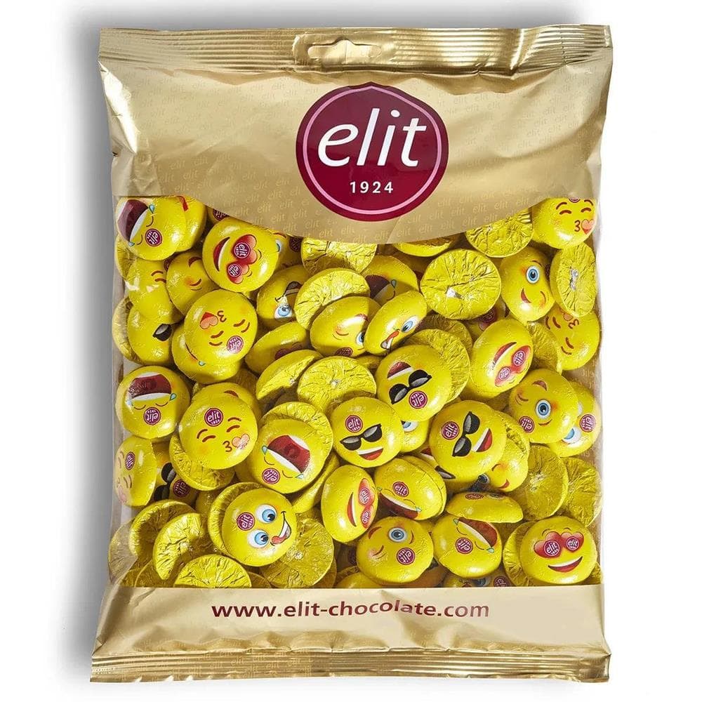 Elit Çikolata Mini Elitoloji Emoji Sütlü Çikolata 1kg Glutensiz