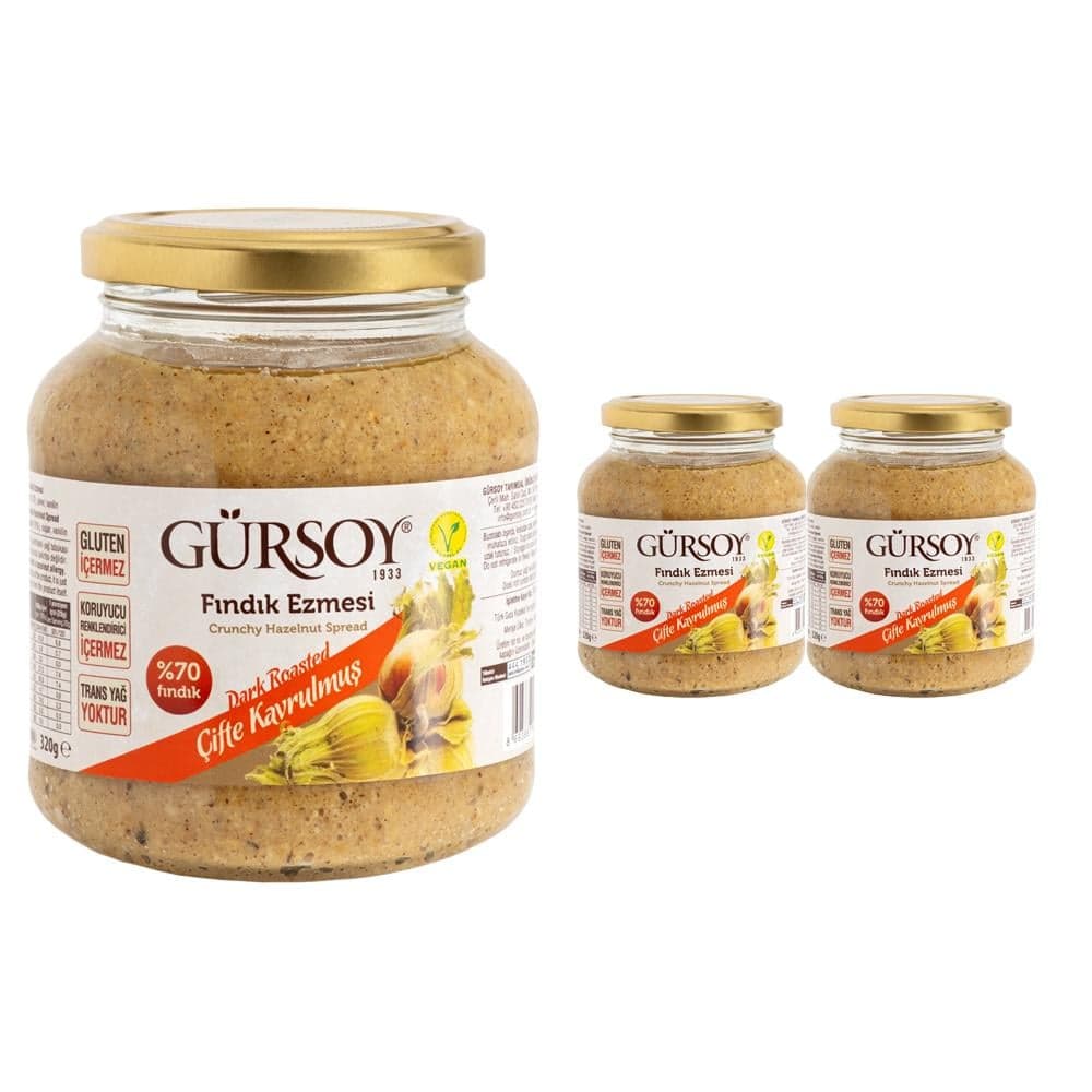 Gürsoy Çifte Kavrulmuş Fındık Ezmesi 320g x 2 Adet