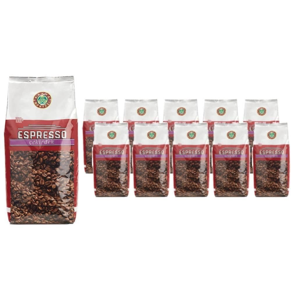 Kahve Dünyası Espresso Kahve Çekirdeği 1Kg x 10 Adet - Espresso Kahve