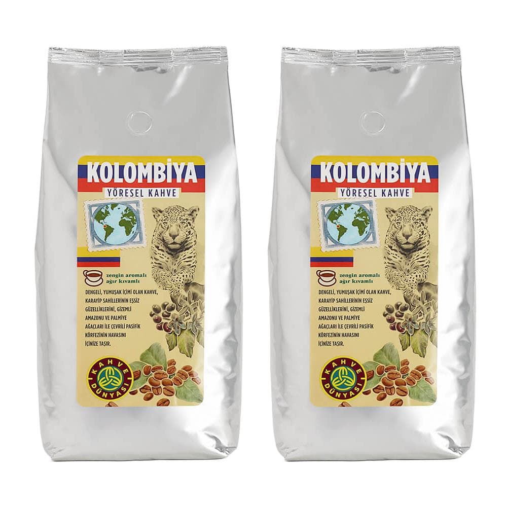 Kahve Dünyası Kolombiya Yöresel Çekirdek Filtre Kahve 1000gr x 2 Adet