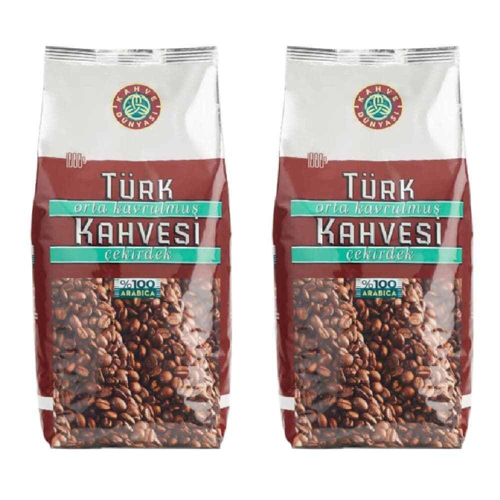 Kahve Dünyası Orta Kavrulmuş Çekirdek Türk Kahvesi 1kg x 2 Adet